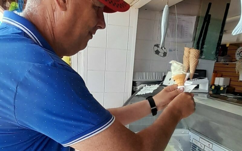 Man buying ice cream