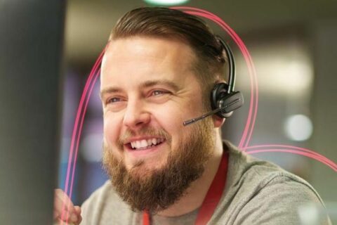 Smiling customer service staff