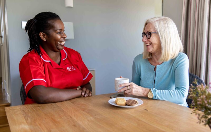 ECL employee and customer chatting