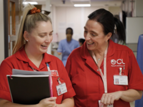 Thumbnail preview image for 2 Women smiling at each other video